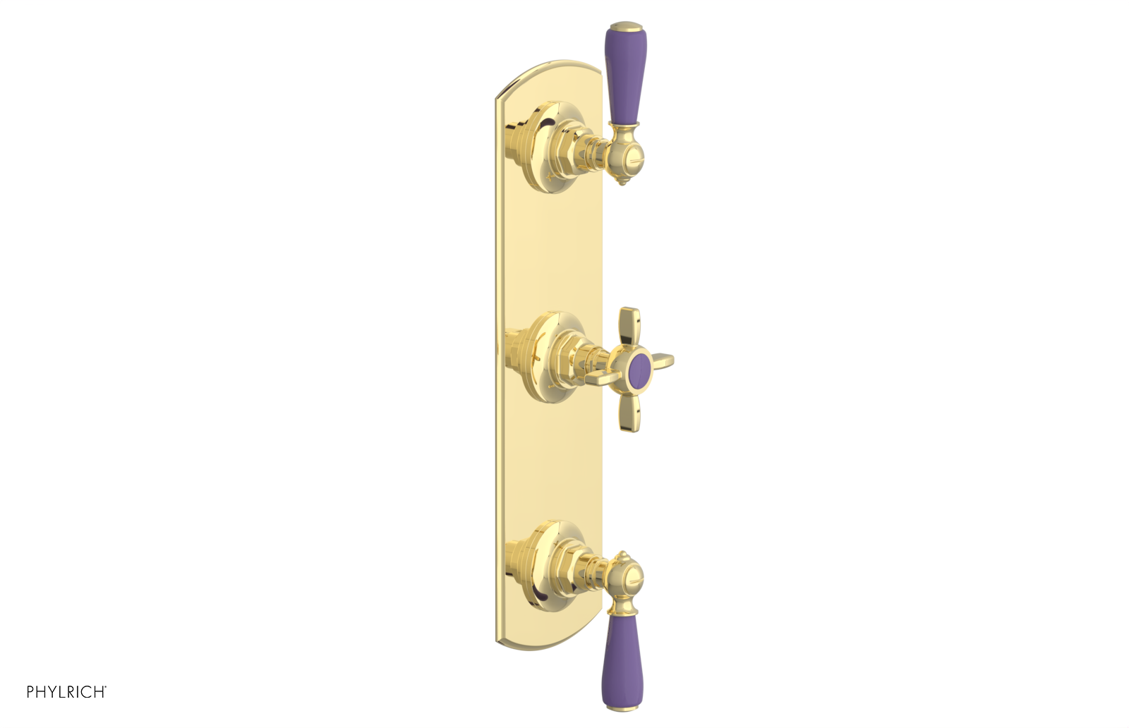Jamestown Thermostatic Shower Valve with Dual Volume Control - Purple Accented Bathroom Fixture for Modern & Luxury Showers