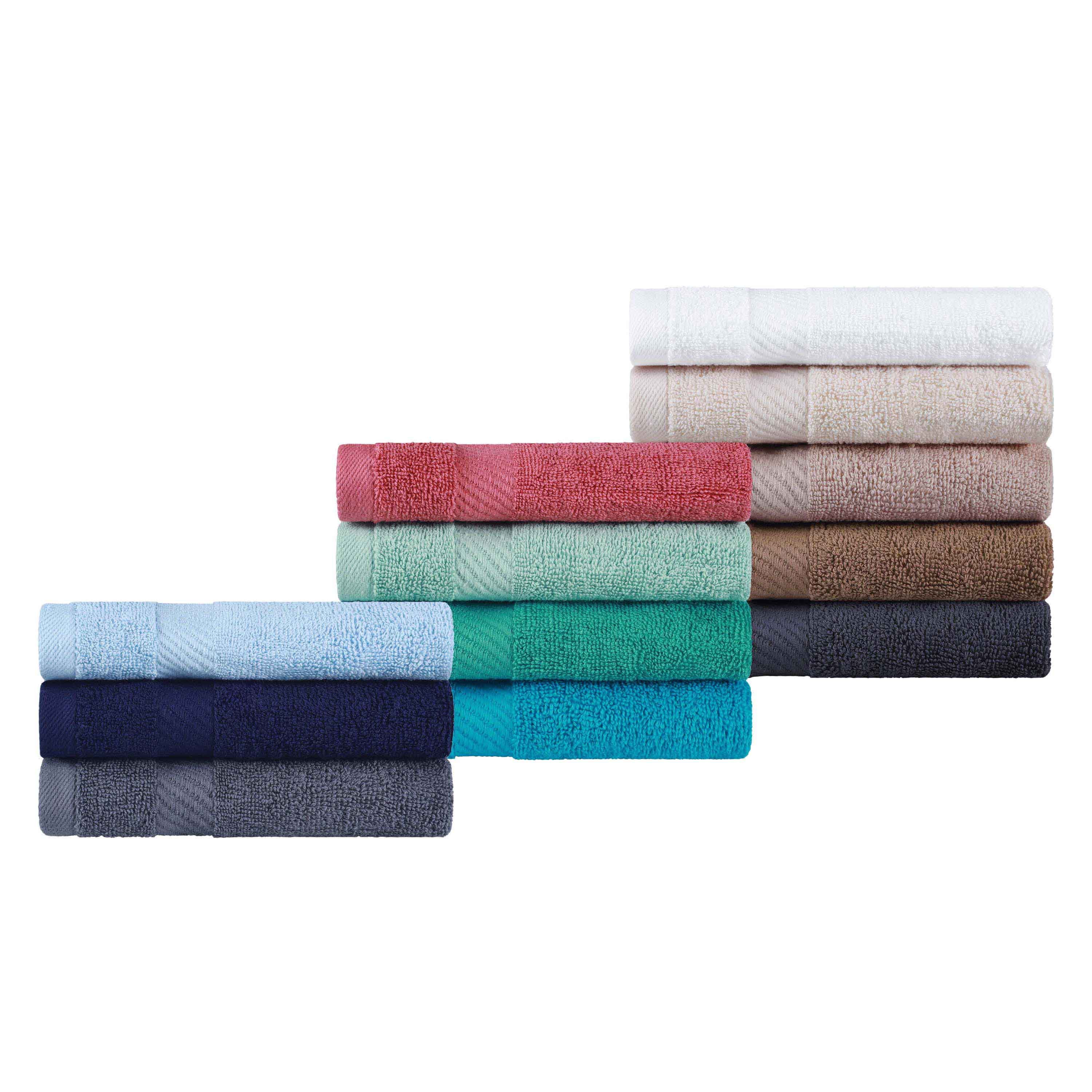 Premium 12-Piece Egyptian Cotton Towel Set - Ultra Soft & Absorbent Bath Towels, Hand Towels & Washcloths - Luxury Spa & Bathroom Essentials for Home & Hotel Use