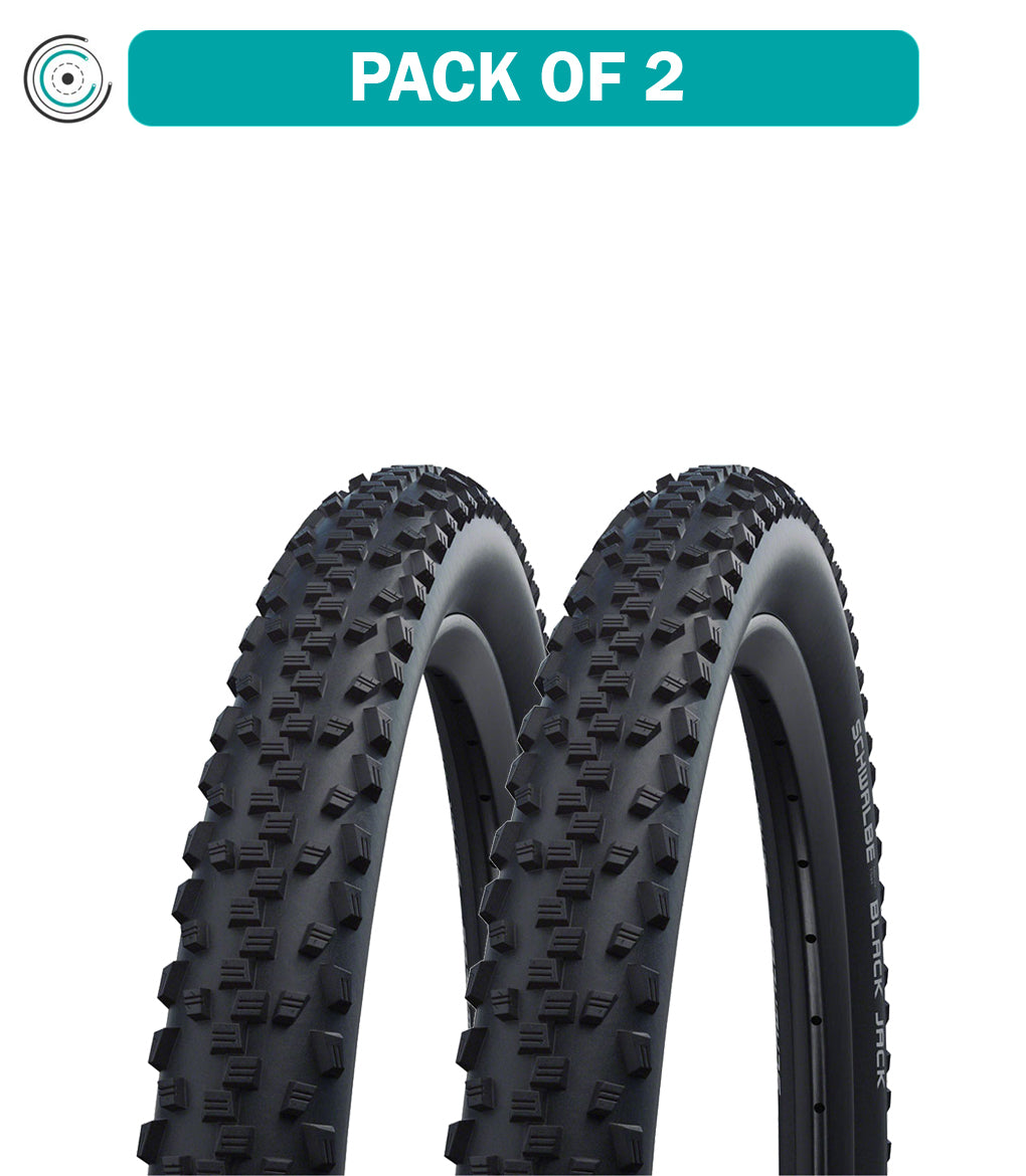 2 Pack Schwalbe Black Jack Bike Tires 26 x 1.9 Inch Clincher Wire Bead with KGuard Protection - Black - Perfect for Mountain Biking, Commuting & Urban Cycling (Model: SBC 11131407.02)