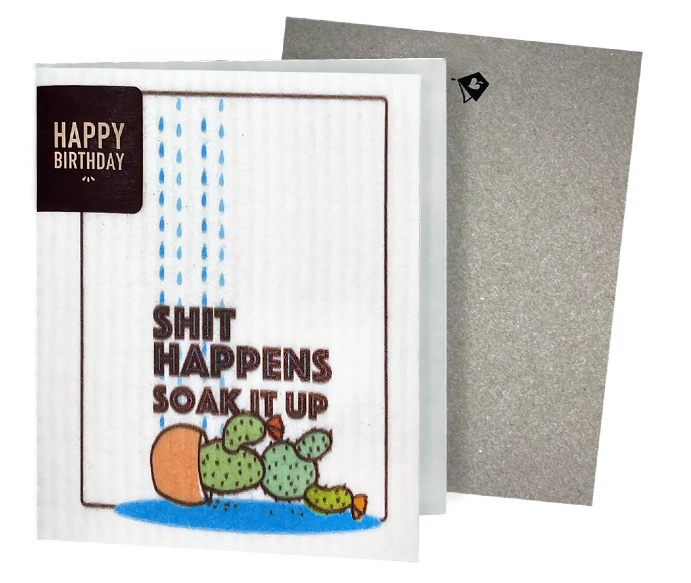 Sh*t Happens Soak It Up Cactus Greeting Cards - Funny Humor Cards for Friends, Coworkers & Parties - Perfect for Birthdays, Gifts & Office Decor