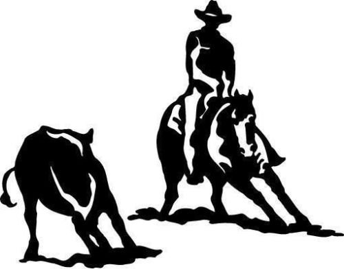 Premium Die-Cut Vinyl Decal Sticker for Cars, Trucks, Laptops & Walls - Western Cutting Horse Design - Fits Windows, Toolboxes, MacBooks & Smooth Surfaces - Perfect for Car Decoration, Office & Home Decor