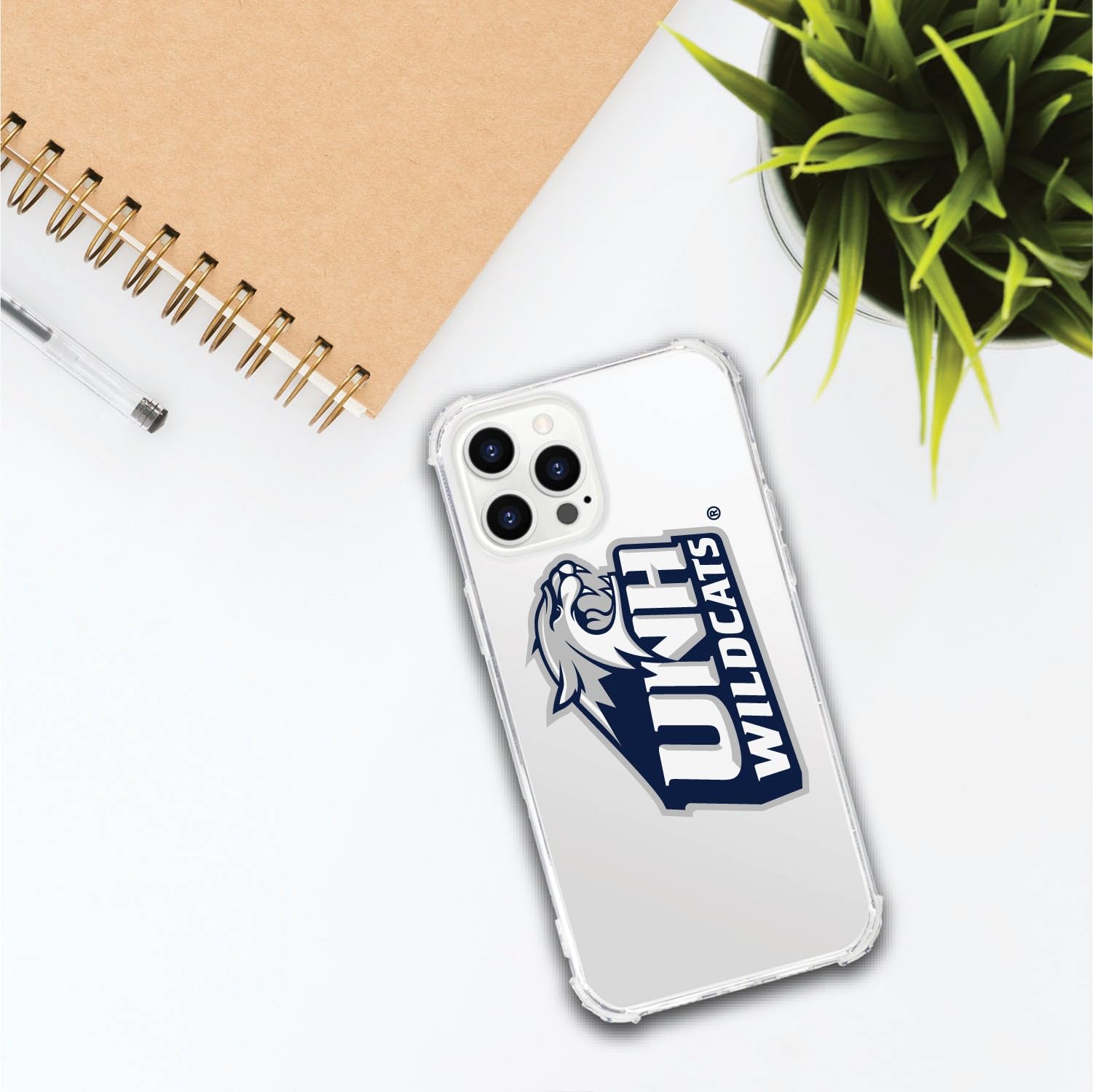 OTM Essentials Rugged Phone Case for iPhone 13 Pro - Shockproof Protective Cover with Reinforced Edges | Classic White Design | University of New Hampshire Alumni Gift | Perfect for Outdoor Activities, Sports & Daily Protection