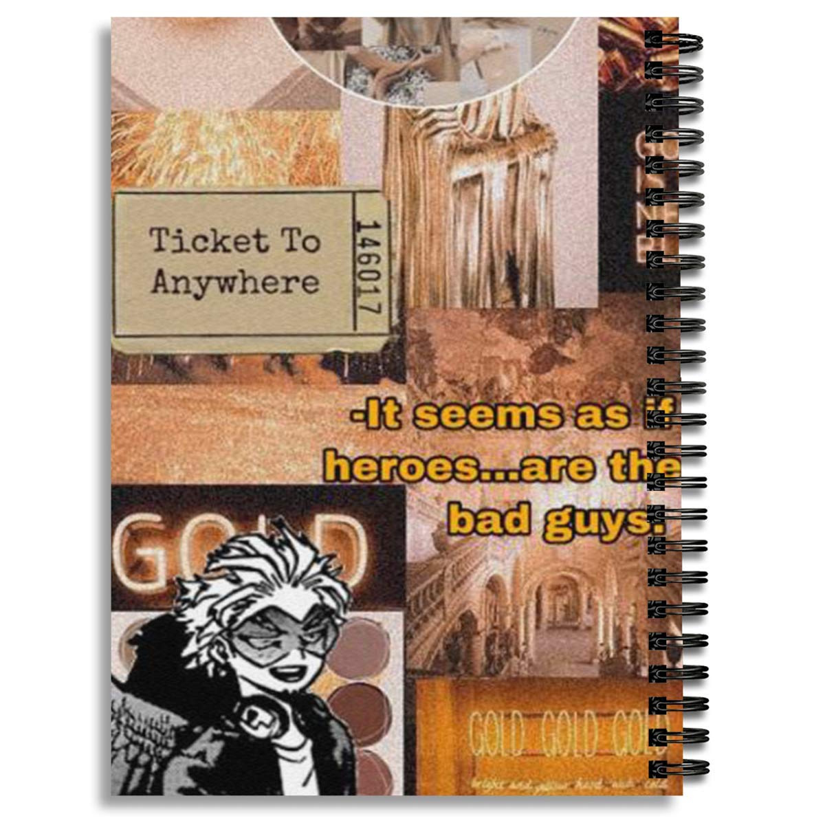 Premium Spiral Notebook - Hawks MHA Themed Journal with Thick Paper, College Ruled for Note Taking, Planning & Creative Writing | Ideal for School, Work, Bullet Journaling & Anime Fans Gift