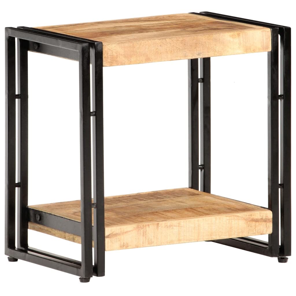 Rustic Mango Wood Side Table - 15.7