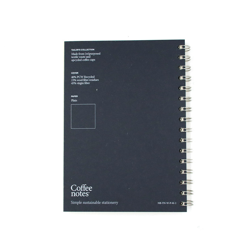 Coffeenotes Medio Wiro Notebook - Navy Blue Wool Cover Refillable Notebook for Journaling, Sketching & Note Taking - Perfect for Office, School & Creative Writing
