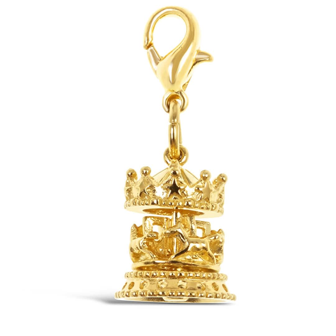 Magical Charm Carousel Pendant - Gold Plated Jewelry for Happiness & Good Luck | Perfect for Gifts, Parties & Special Occasions