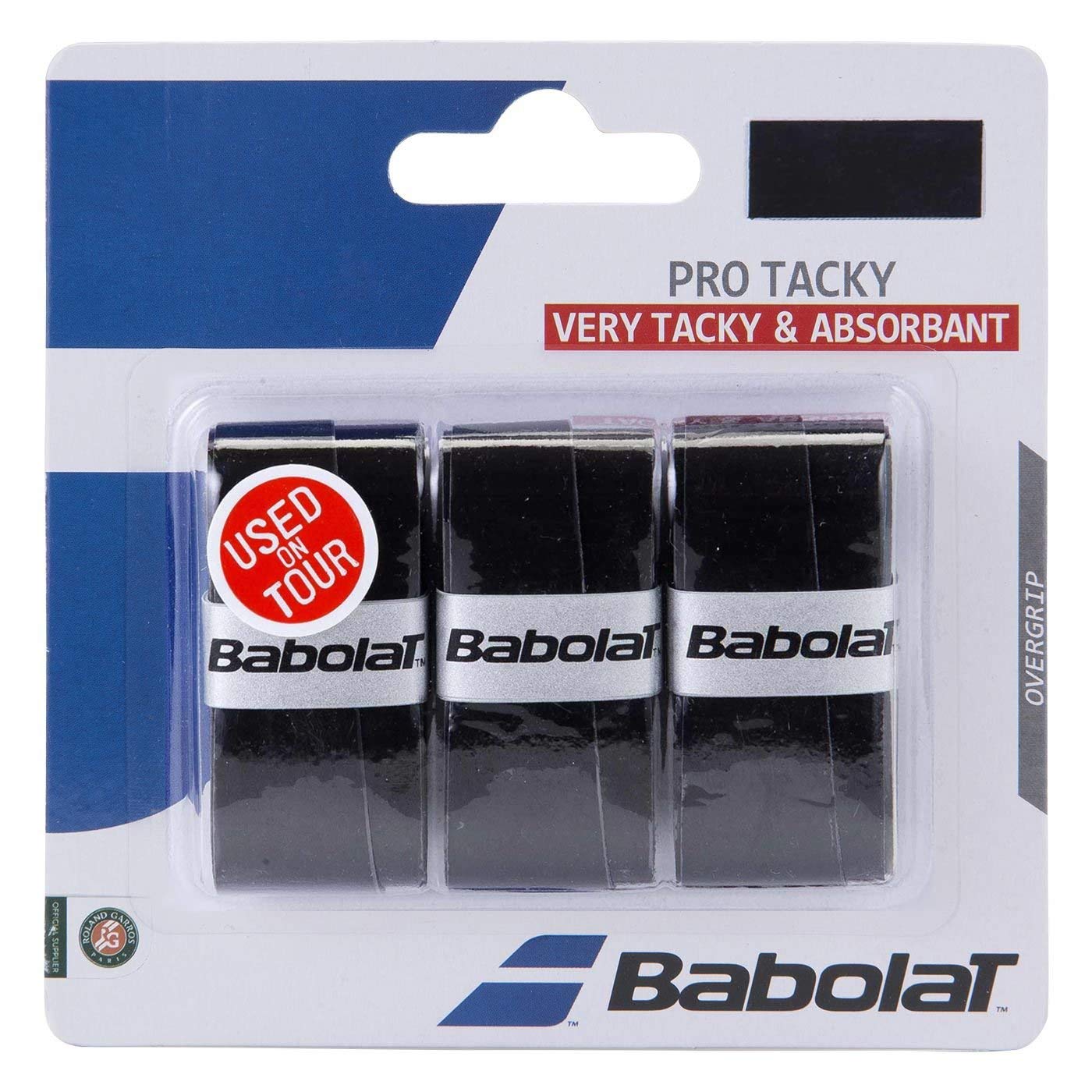 Babolat Pro Tacky Overgrip 3 Pack (Black) - Premium Tennis Racket Grip for Enhanced Control & Sweat Absorption | Perfect for Competitive Matches & Training Sessions