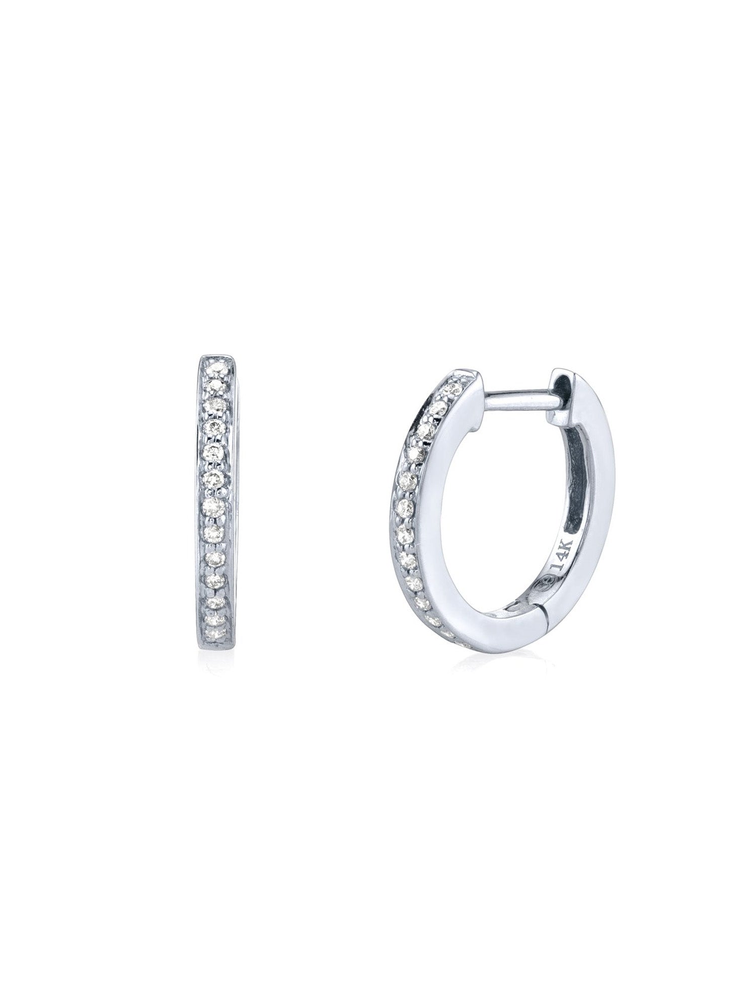 Small Pavé Diamond Hoop Earrings for Women - 14K Gold Plated Cubic Zirconia Stud Earrings - Perfect for Everyday Wear, Parties & Special Occasions