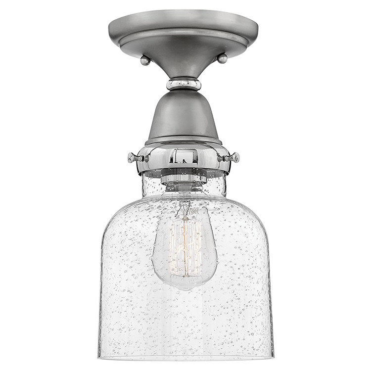 Academy Single Light Flush Mount Ceiling Fixture - Modern LED Ceiling Light for Bedroom, Hallway & Closet - Dimmable Brushed Nickel Finish