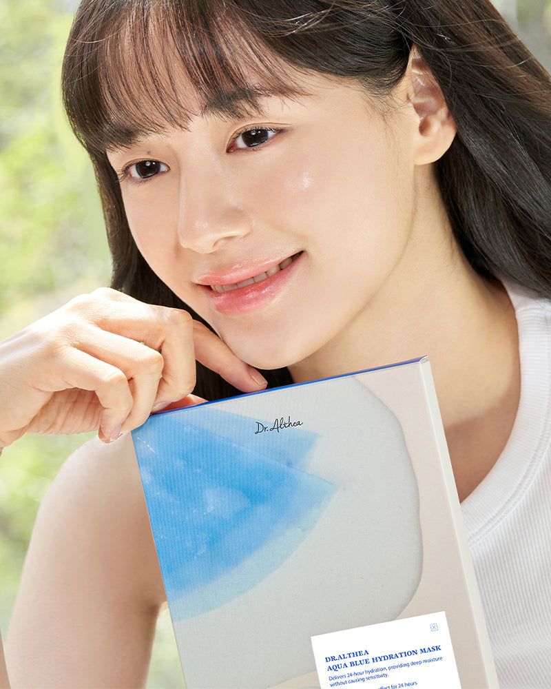 Dr. Althea Aqua Blue Hydration Mask - Korean Skincare for Dry Skin, Deep Moisturizing Face Mask with Hyaluronic Acid - Perfect for Night Routine & Spa Day Self Care
