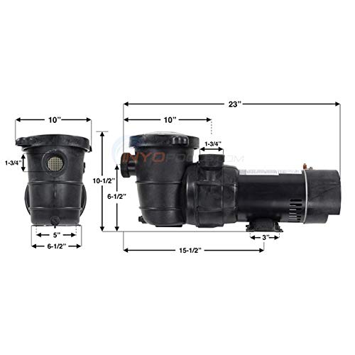 Pureline Pure Pro XL 0.75 HP Single Speed Above Ground Pool Pump - Energy Efficient Swimming Pool Water Circulation System for Backyard, Inground & Outdoor Pools