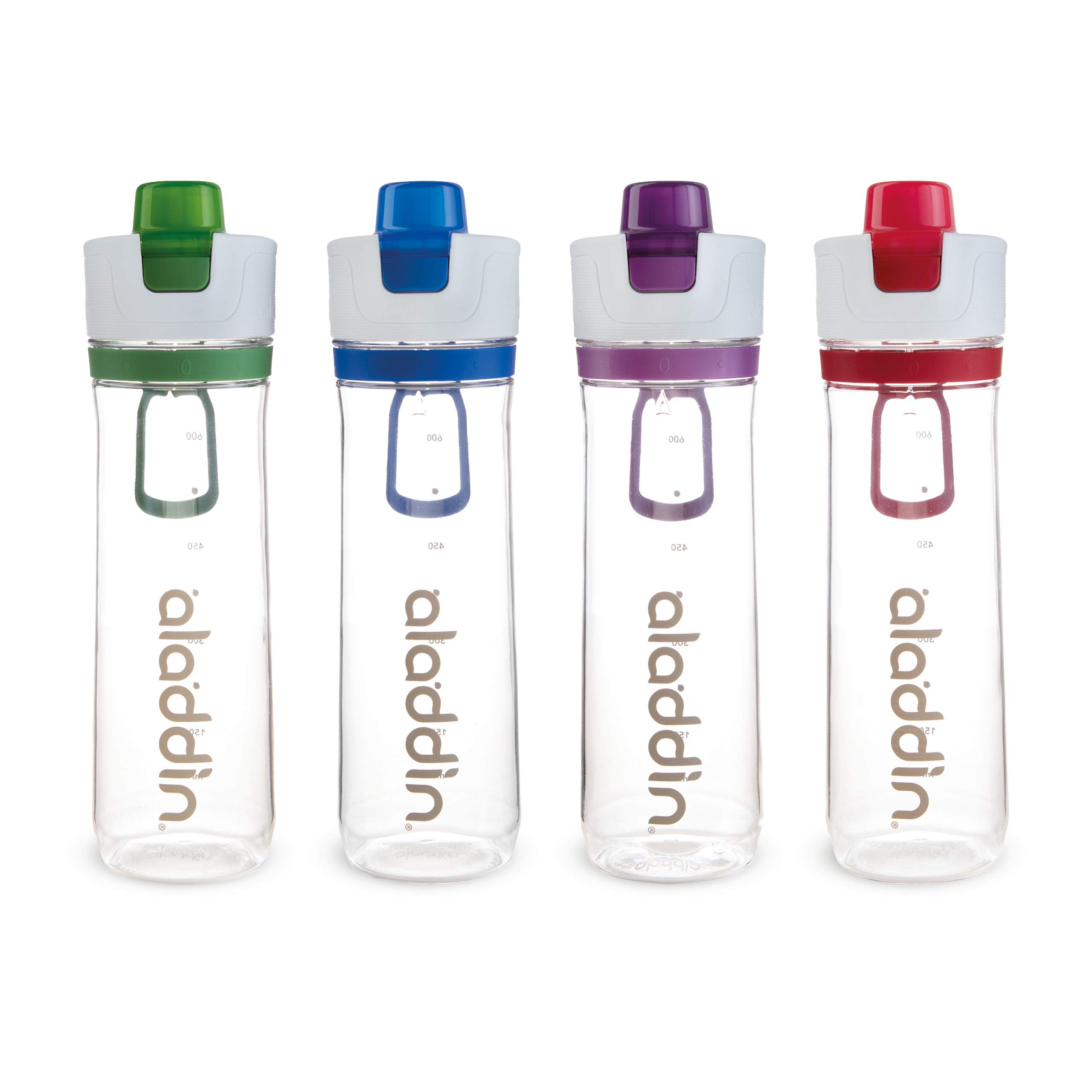 Aladdin Active Hydration Tracker Water Bottle - 0.8L (27oz) BPA-Free Smart Water Bottle with Time Markings - Green - Perfect for Gym, Hiking & Daily Hydration Tracking