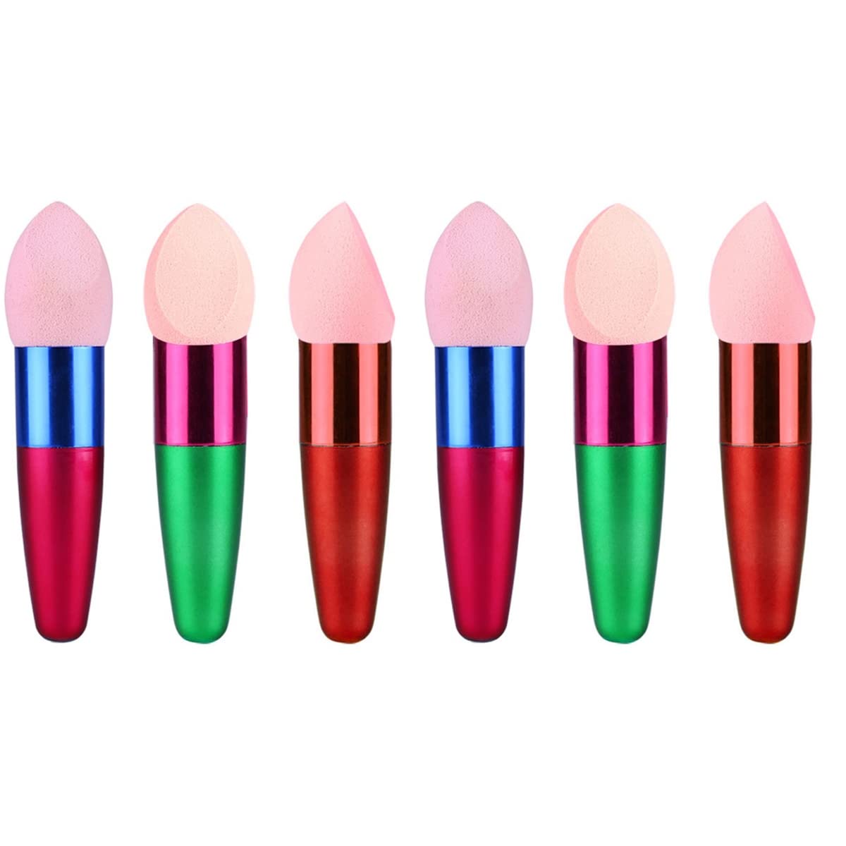 Beavorty 6-Piece Makeup Sponge Set - Soft Cosmetic Sponge Brushes & Blending Tools for Foundation, Concealer & Powder - Mushroom Head Makeup Applicators for Flawless Face & Contouring (Great for Daily Use, Travel & Professional Makeup Artists)