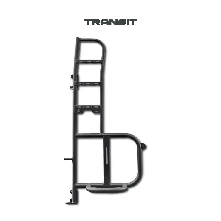 Owl Explorer Ladder & Tire Carrier for 2015-2023 Ford Transit High Roof Van | Heavy Duty Roof Accessories for Camping & Adventure Van Life