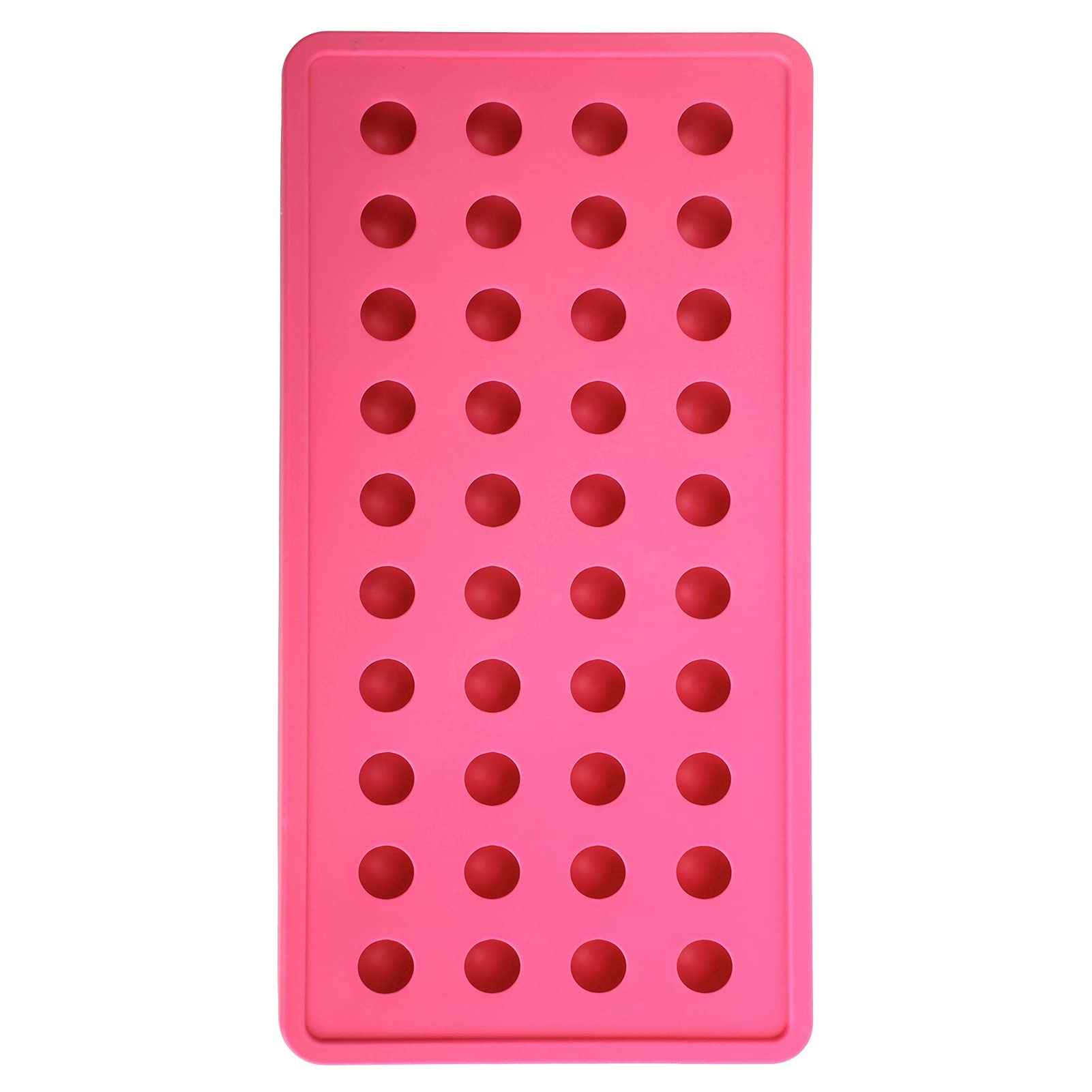 01 Round Ice Cube Trays - Dishwasher Safe Sphere Ice Ball Maker for Cocktails, Whiskey, Coffee - Perfect for Home, Bar, Coffee Shop, Restaurant & Hotel (Rose Red)
