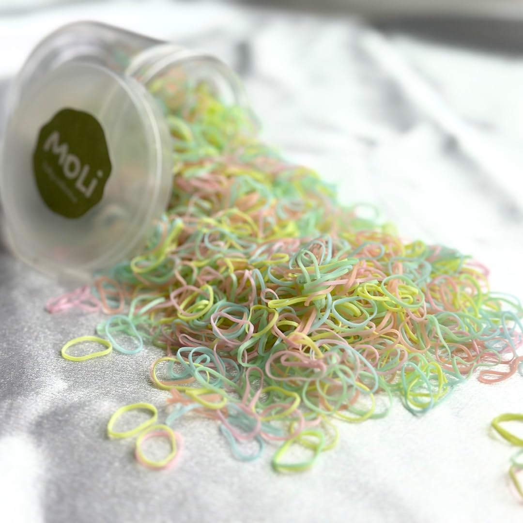 1500pcs Baby Hair Elastics - Soft Rubber Bands for Toddlers & Infants | Green