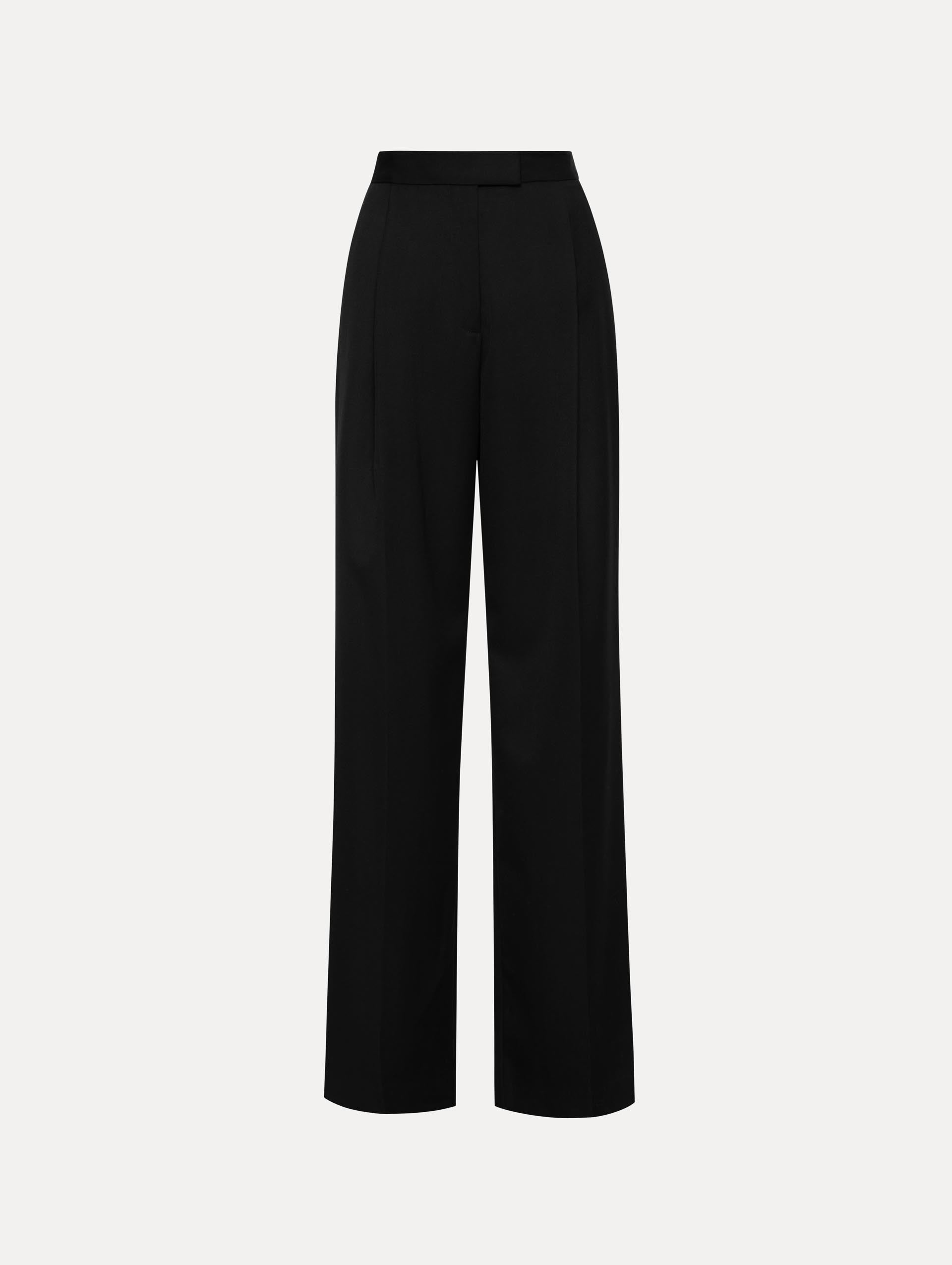 High Waist Wide Leg Grain de Poudre Pants for Women - Elegant Office Trousers & Casual Lounge Pants for Work & Weekend Wear
