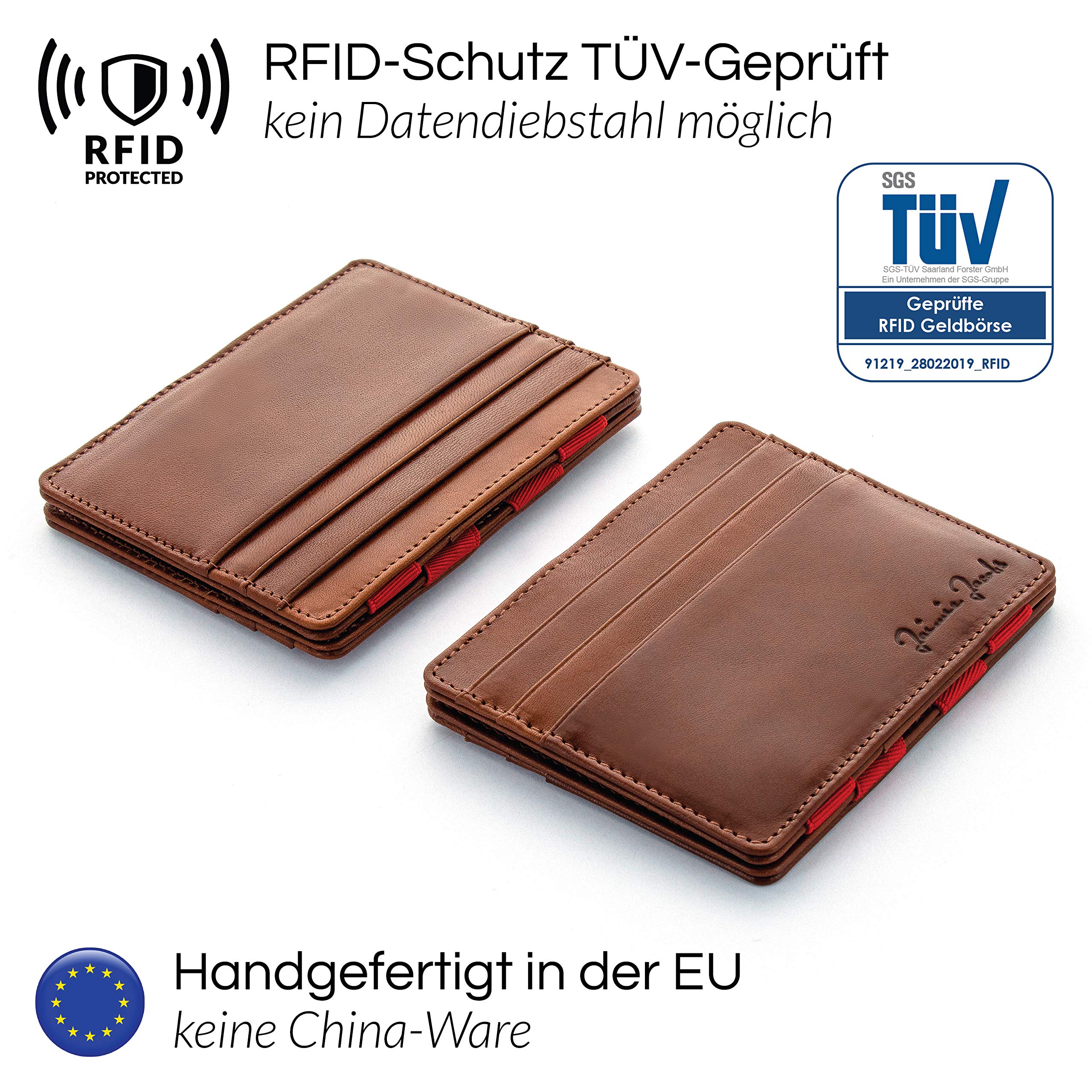 Jaimie Jacobs Genuine Leather RFID Blocking Slim Magic Wallet for Men - Secure & Stylish Minimalist Front Pocket Wallet for Everyday Use, Travel, and Business