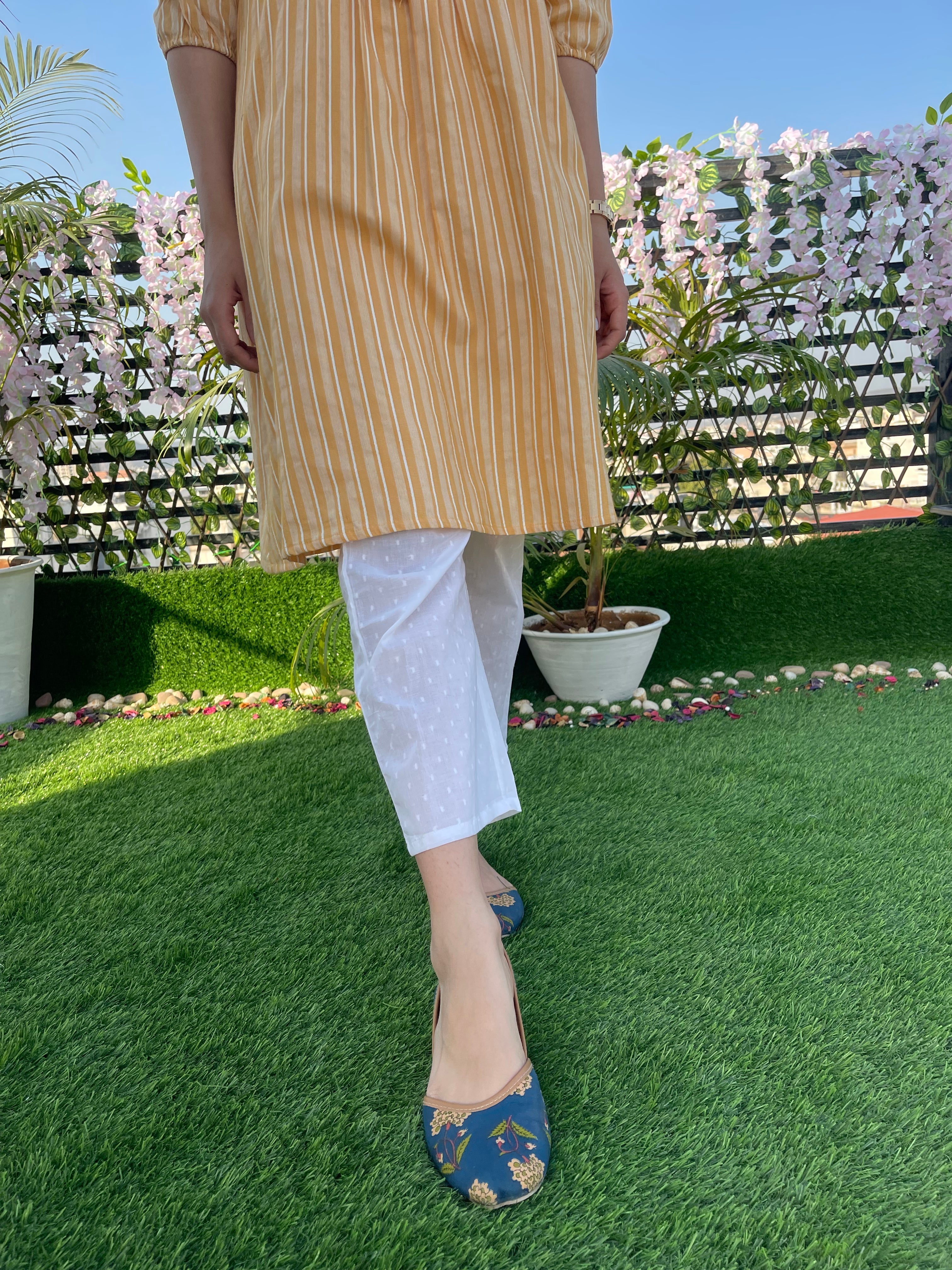 Stylish Yellow Printed Cotton Kurta Set for Women | Traditional Indian Ethnic Wear | Perfect for Festivals, Weddings & Casual Outings
