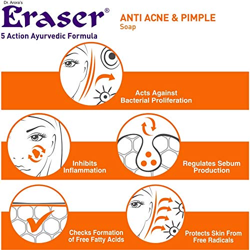 Best Acne Eraser Soap - 6 Pack for Clear Skin | Natural Pimple Treatment for Face & Body | Perfect for Teens & Adults with Oily or Sensitive Skin
