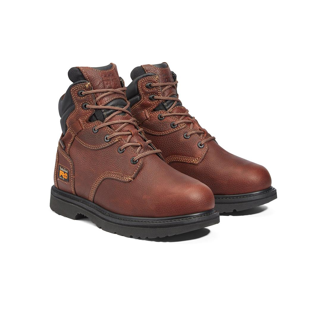 Flexshield 6-Inch Steel Toe Work Boots for Men - Brown Safety Shoes for Construction, Warehouse & Outdoor Work - OSHA Compliant Work Boots