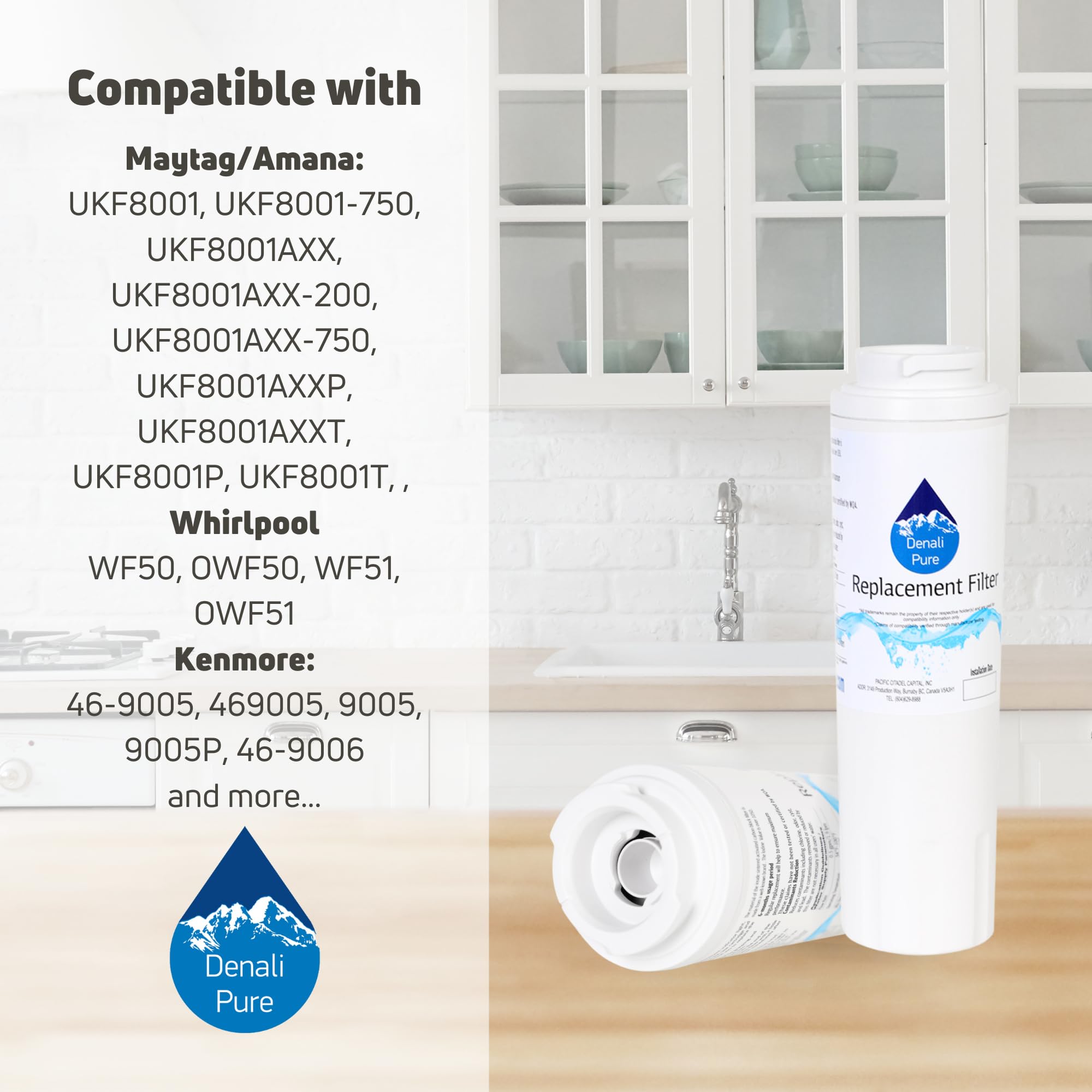 4-Pack KitchenAid KBFA20ERSS Refrigerator Water Filter Replacement - Compatible with KitchenAid 4396395 Fridge Filter Cartridge | Pure Water for Drinking, Ice Making & Cooking