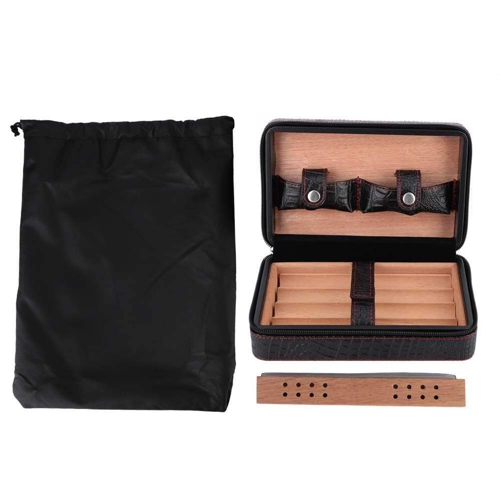 Premium KXA Cigar Case - Genuine Crocodile Grain Travel Humidor | Portable Cigar Storage Box for Outdoor & Indoor Use | Perfect for Camping, Golf, Business Travel & Home Collection