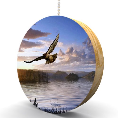 Premium Oak Wood Ceiling Fan Pull Chain - Handcrafted Hardwood Hawk Design for Home & Office Decor | Durable & Stylish Light Switch Accessory