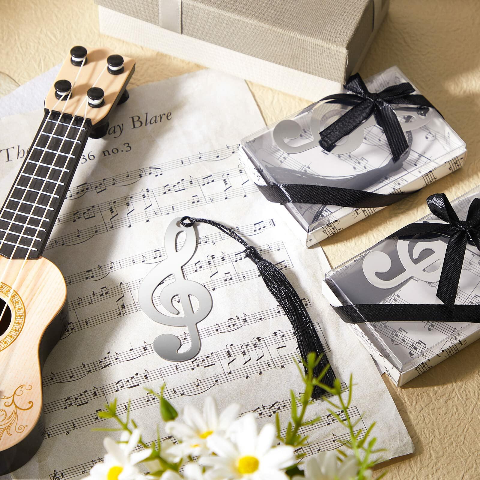 100 Pcs Elegant Silk Tassel Musical Notes Bookmarks - Perfect for Music Lovers, Party Favors, Gifts & Book Club Accessories | Great for Concerts, Music Classes, Reading & Special Occasions