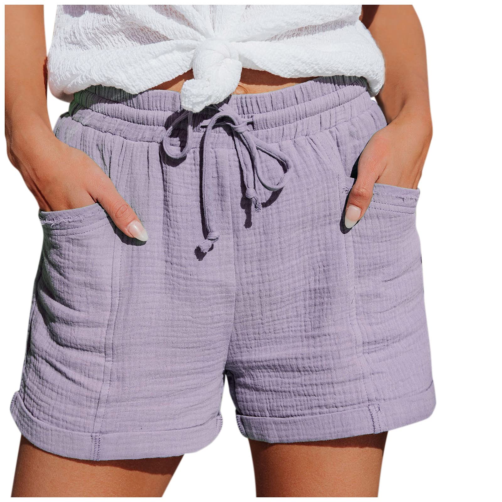 Women's High-Waist Straight-Leg Casual Sports Shorts - Loose Fit Fashion Pants & Romper for Workout, Running, Yoga and Summer Outfits