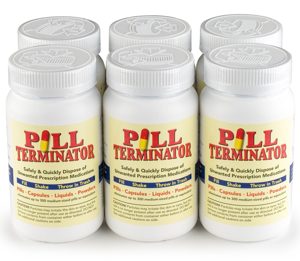 Best Safe Rx Pharmaceutical Medication Destroyer & Disposal Container - Dispose Old Prescription Drugs, Pills & Liquids (6 Pack) | Secure Drug Disposal for Home, Pharmacy & Healthcare Facilities