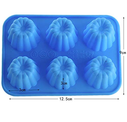 2-Pack Food Grade Silicone Cake Molds - 6 Cavity Baking Molds for Cakes, Chocolate, Jelly & Pudding | Reusable, Non-Stick Dessert Molds for Home Baking & Party Treats