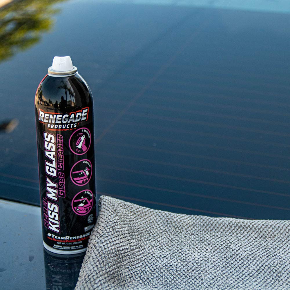 Renegade Products Kiss My Glass Premium Glass Cleaner - 13 Oz Aerosol Spray for Windows, Mirrors & Auto Glass - Streak-Free Shine for Home & Car Cleaning