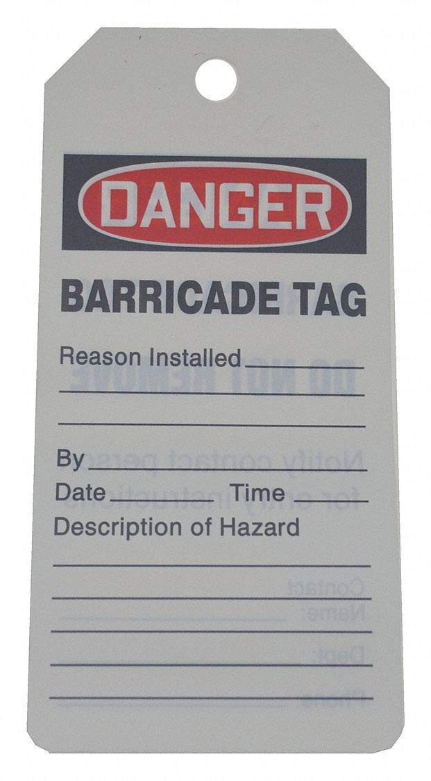 Accuform 10 mil PF Cardstock Barricade Danger Tags - 6-1/4