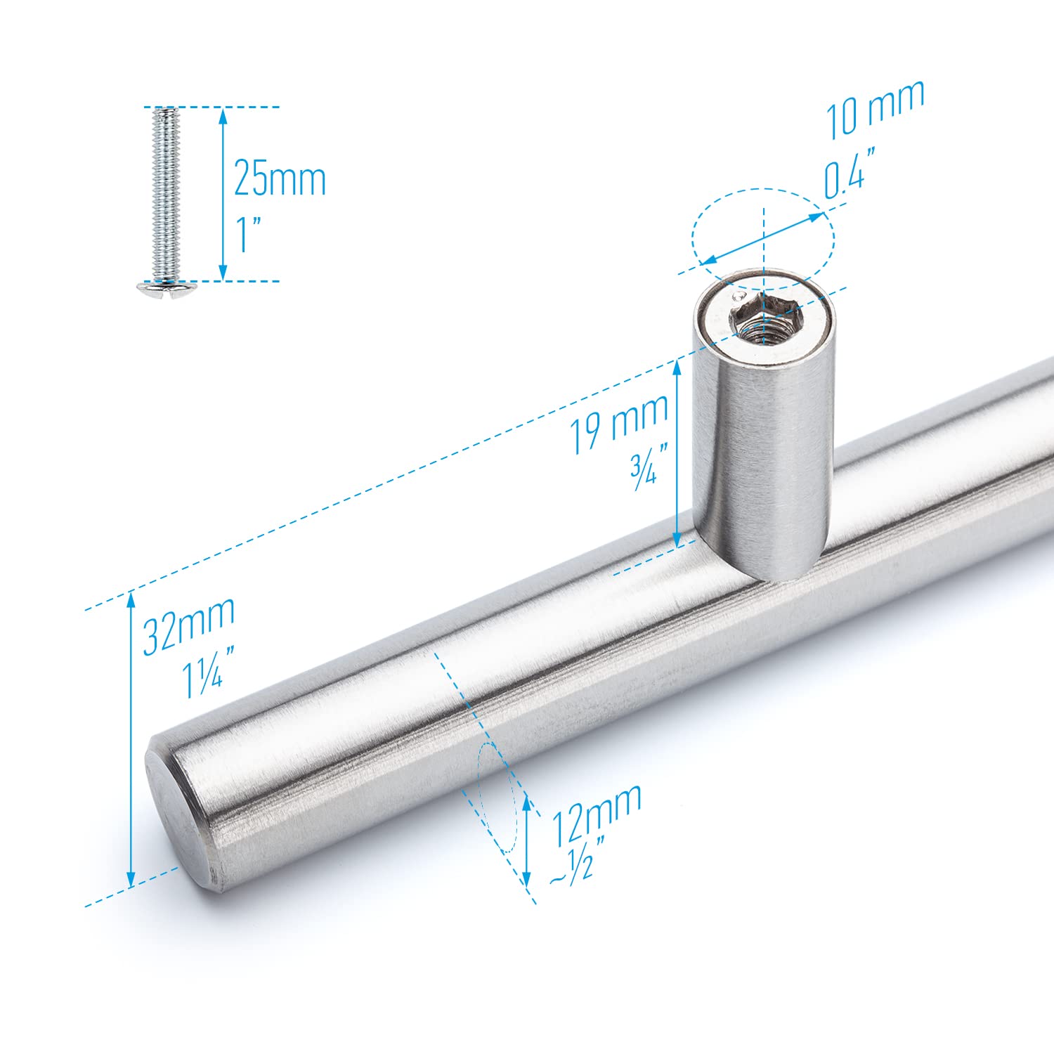 Pandora 6 Inch Stainless Steel Pull Bar Handle for Kitchen Cabinet Drawer - Durable Hardware for Modern Home & Office Furniture (Set of 1) - Perfect for Kitchen Renovation, Bathroom Vanity & Wardrobe Upgrade