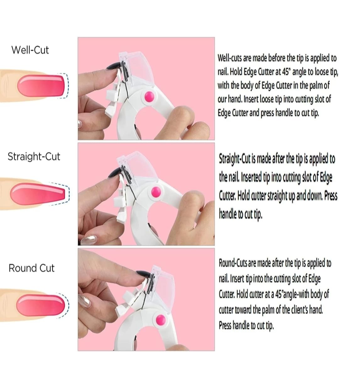 Premium Acrylic Nail Clipper - Adjustable Stainless Steel Gel Nail Tip Cutter with U-Shaped Design | Professional False Nail Trimmer for Manicure & Nail Art | Perfect for Salon, Home Use & DIY Nail Enthusiasts (White)