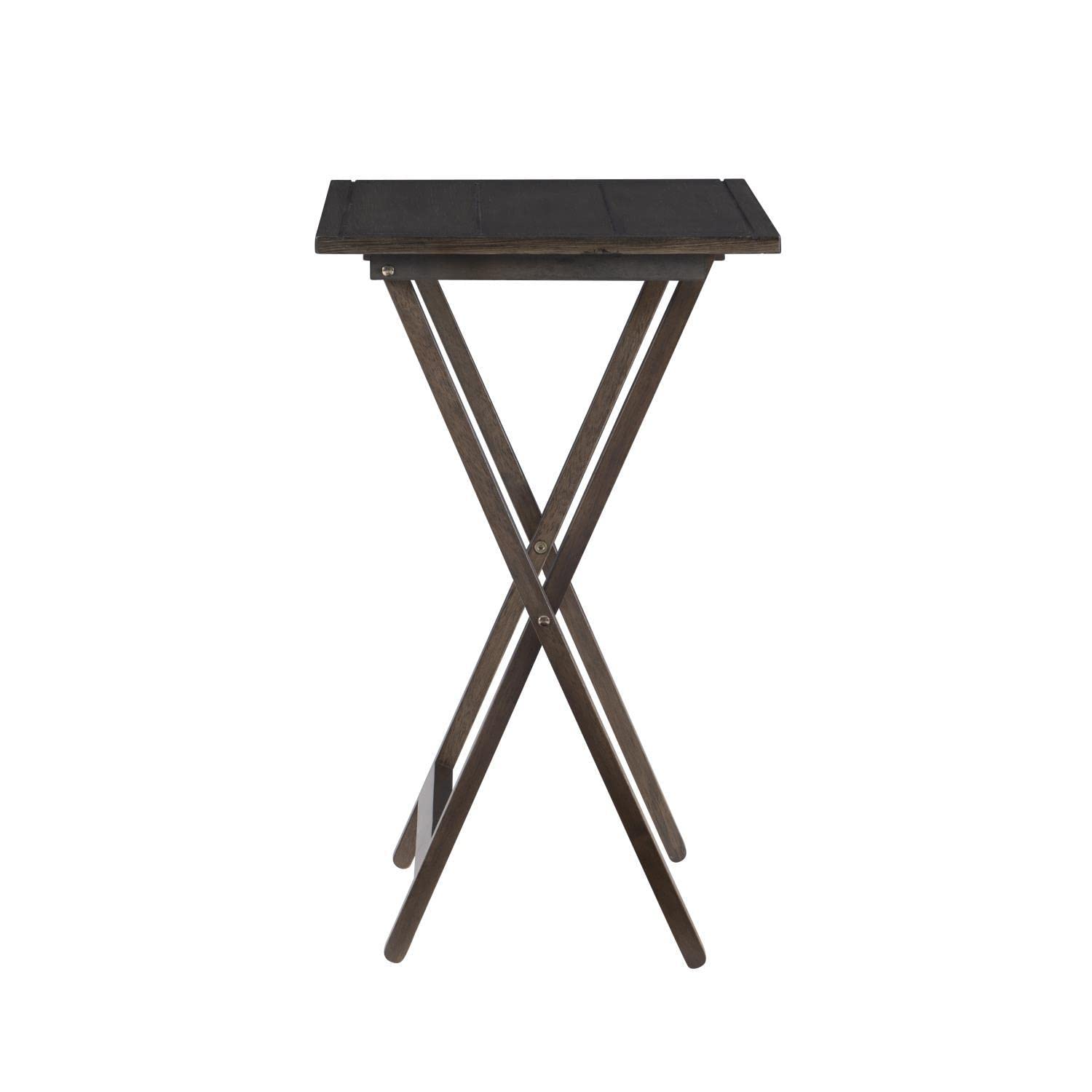Powell Lisbon Tray Tables Grey - Modern Side Table with Sturdy Metal Frame for Living Room, Bedroom, or Office - Perfect for Holding Drinks, Books, and Decor
