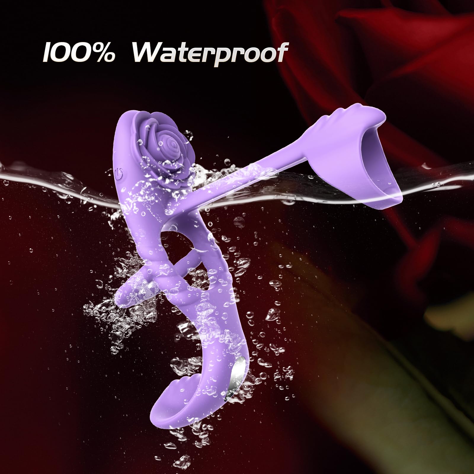 10-Speed Vibrating Cock Ring for Couples - Rose Clitoral Stimulator & Penis Testicle Massager | 4-in-1 Rechargeable Adult Sex Toy for Enhanced Intimacy - Perfect for Valentine's Day, Anniversary Gifts & Spicing Up Married Life