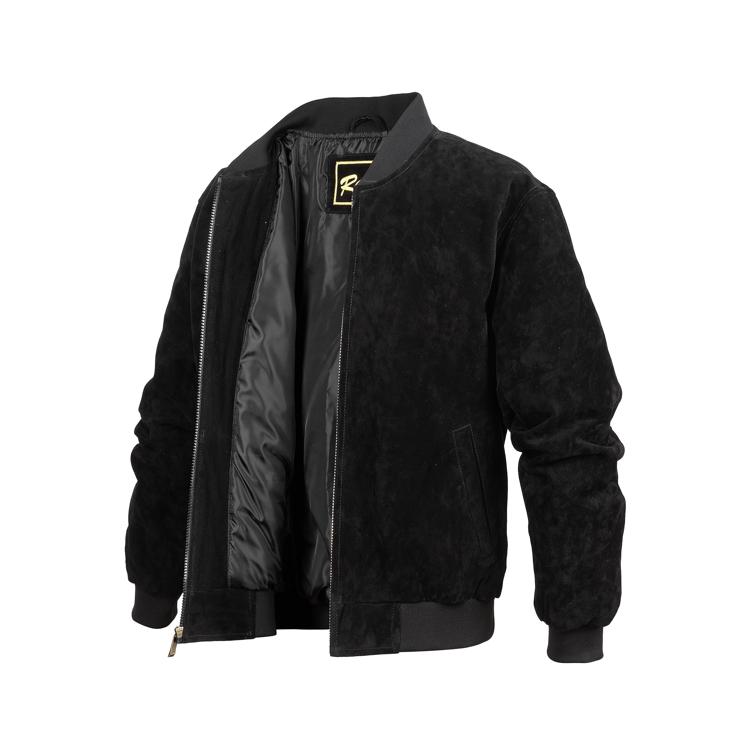 REED Men's Premium Suede Leather Baseball Jacket – Imported, Stylish & Durable for Casual Wear, Outdoor Events & Motorcycle Rides