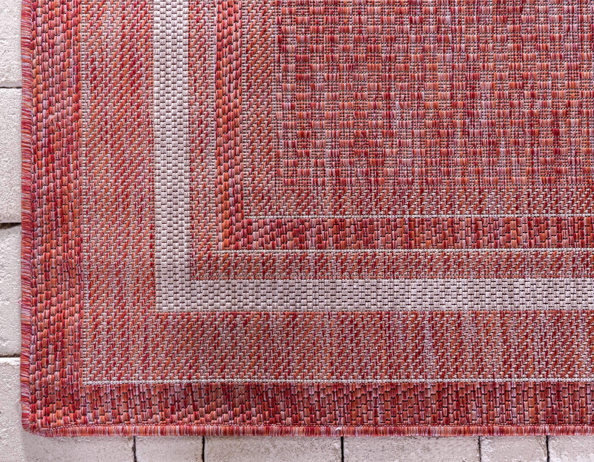 Unique Loom Outdoor Border Collection Soft Area Rug - 7'10