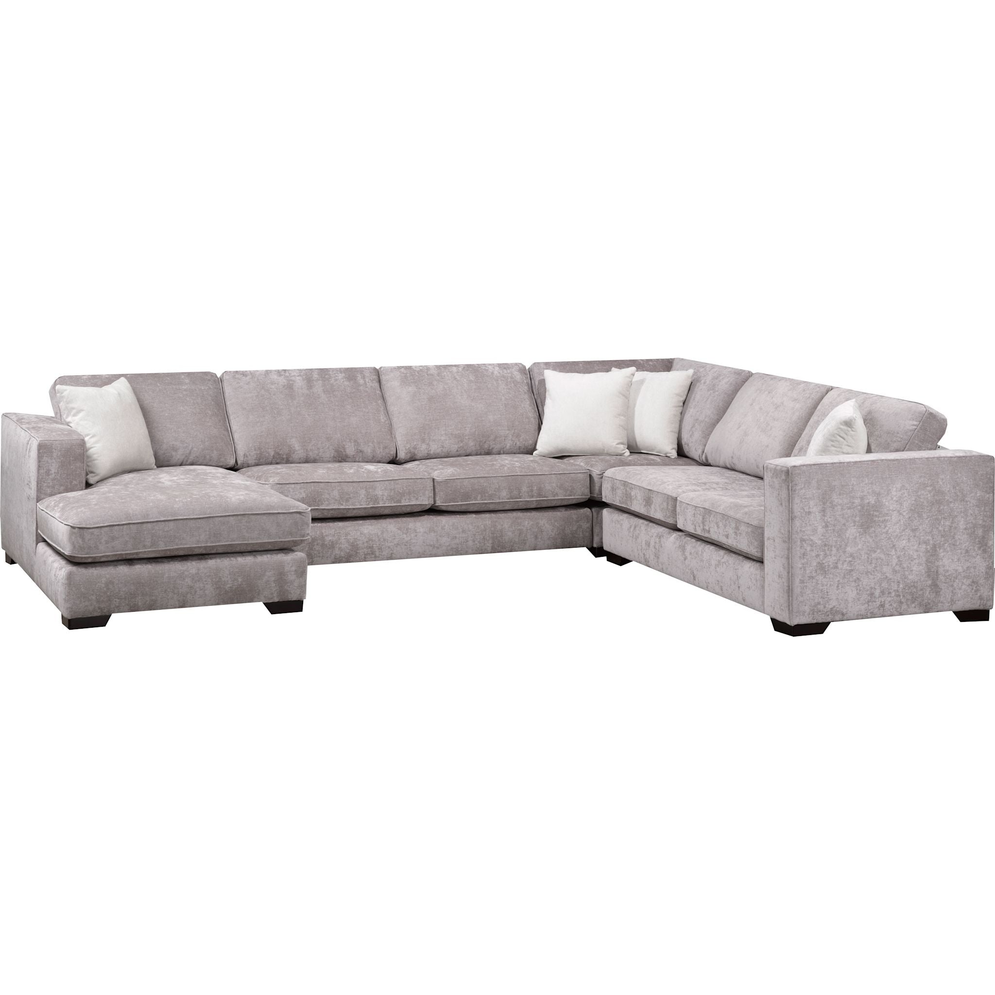 Amber 4-Piece Sectional Sofa Set in Taupe - Modern L-Shaped Couch for Living Room, Family Room & Home Theater