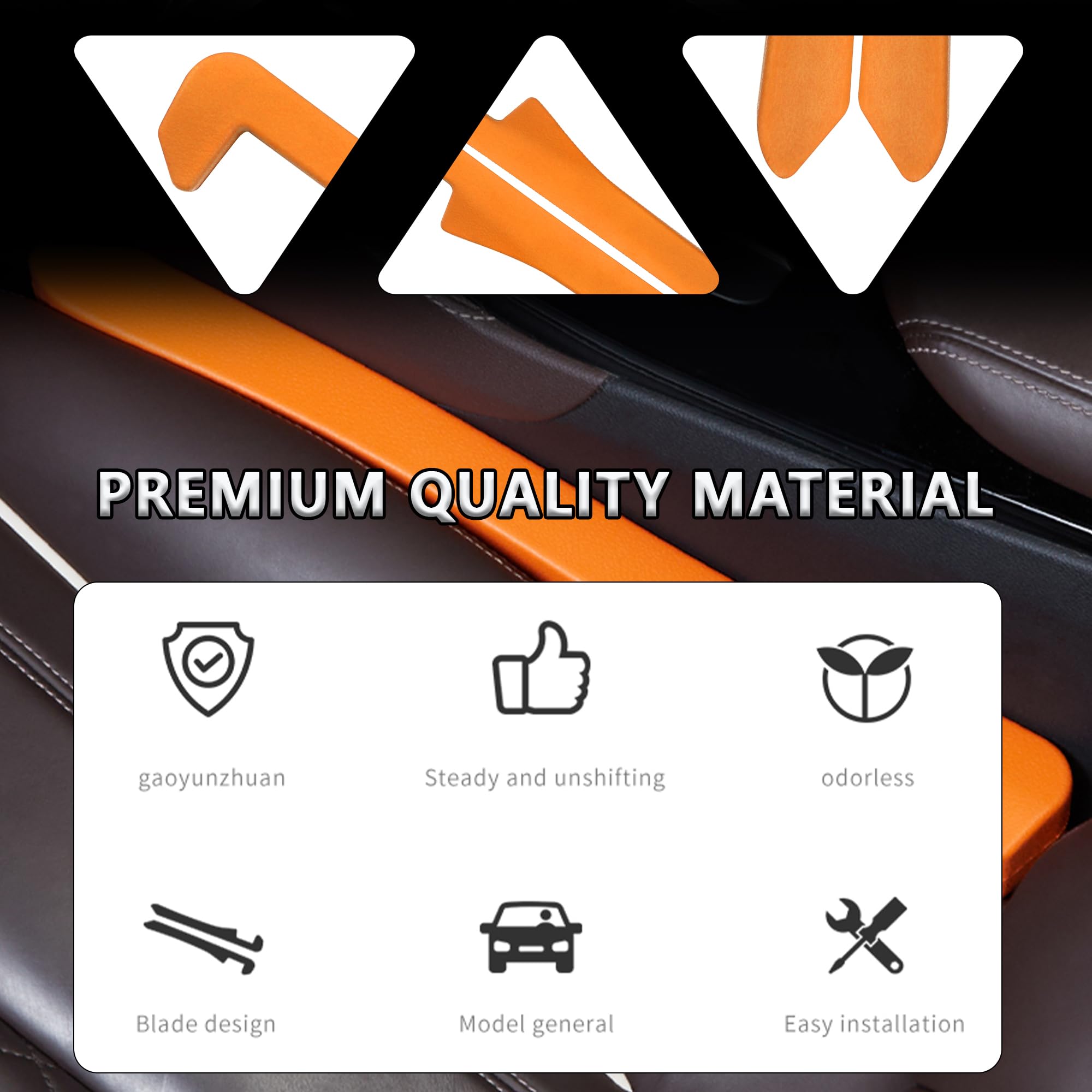 Junecarp 2 Pack Flexible Car Seat Gap Filler Organizer - Prevent Items from Falling, Essential Interior Car Accessories for Phone, Keys & Small Items (Orange) - Perfect for Sedans, SUVs & Family Cars