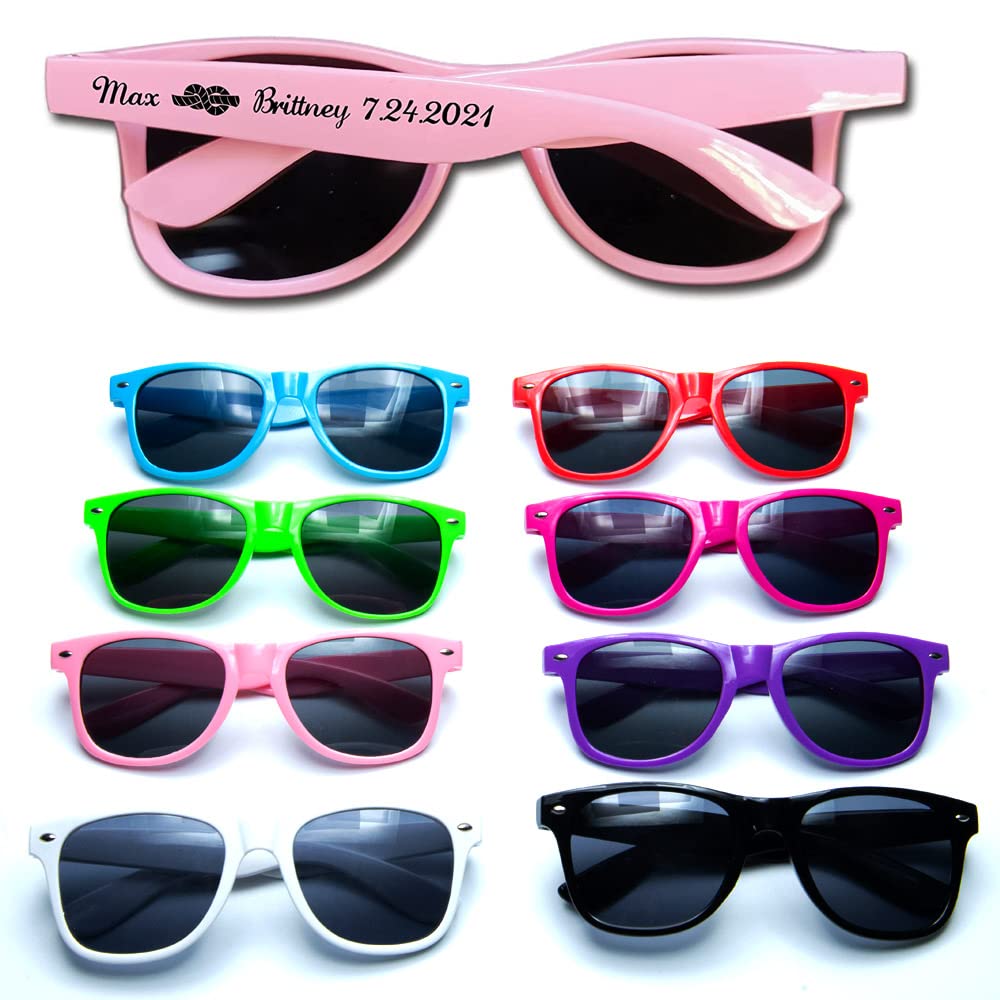 Custom Bulk Wedding Sunglasses - Personalized Bridal Party Favors & Gifts - Perfect for Bachelorette Parties, Beach Weddings, and Bridal Showers