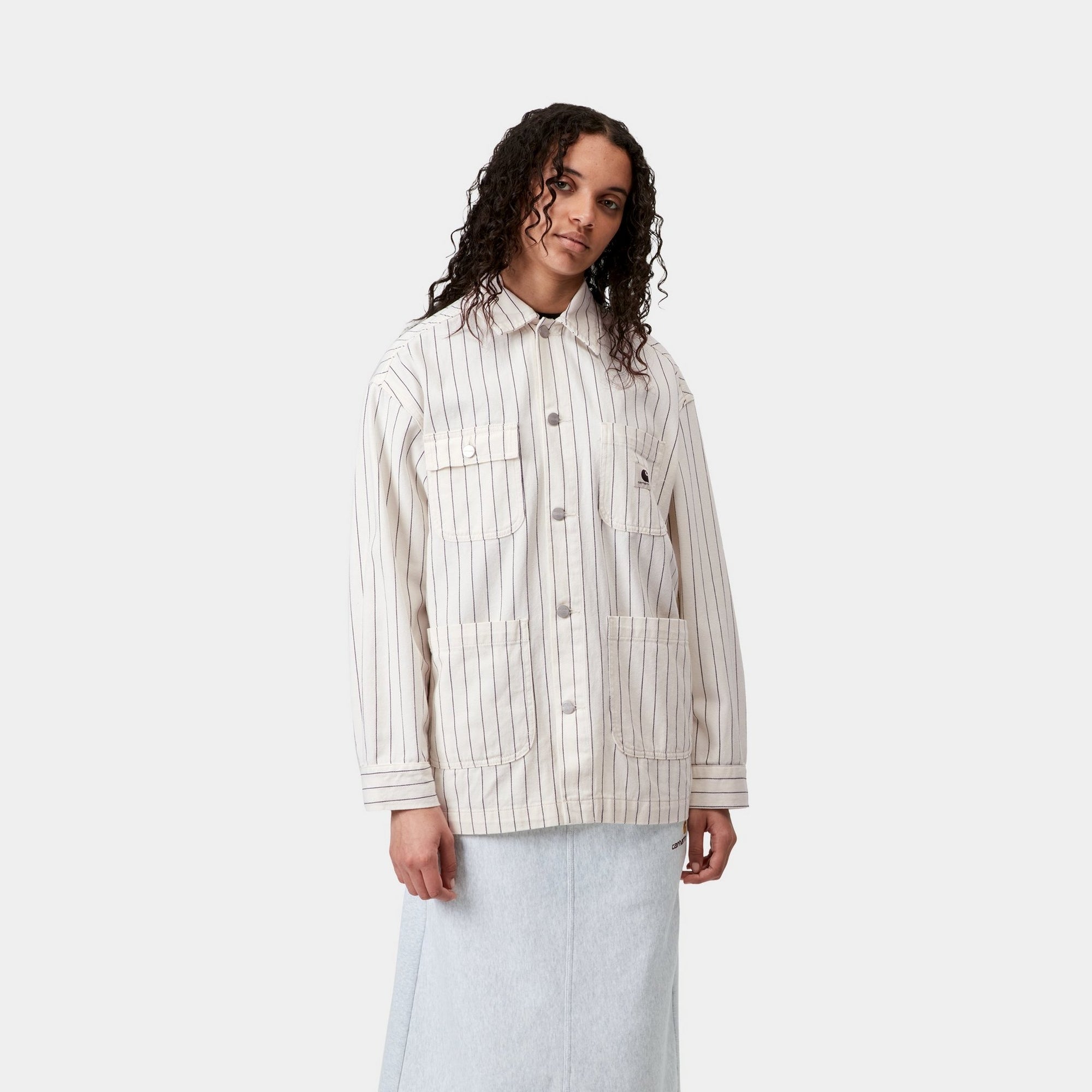 Women's Hendry Waxed Cotton Coat | Dark Navy Seaton Stripe Waterproof Jacket for Outdoor & Urban Fashion