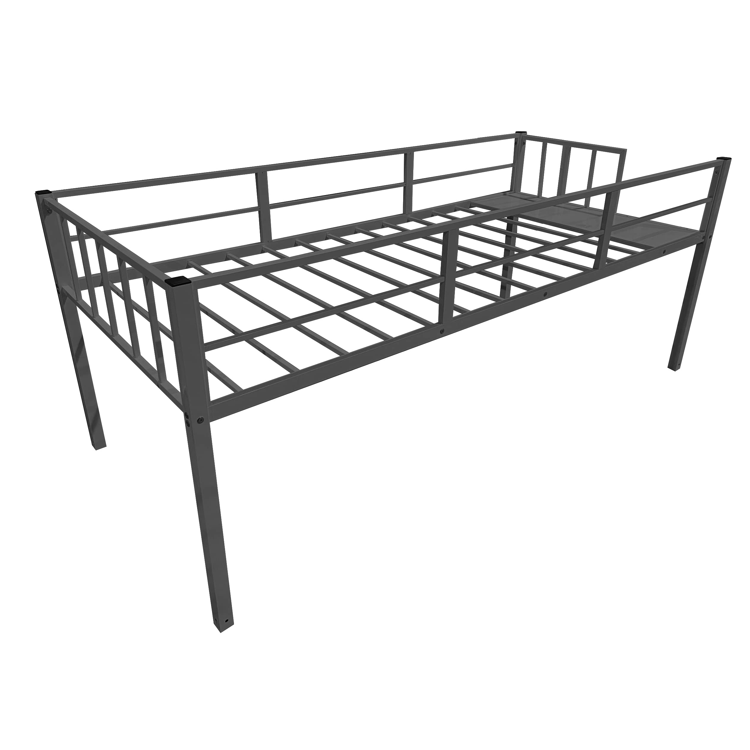 Twin Over Twin & Twin Metal Triple Bunk Bed Frame with Safety Guardrails - Space Saving Bunk Bed for Kids, Teens & Adults - Converts to 3 Separate Twin Beds (Black) - Perfect for Small Bedrooms, Dorms & Guest Rooms
