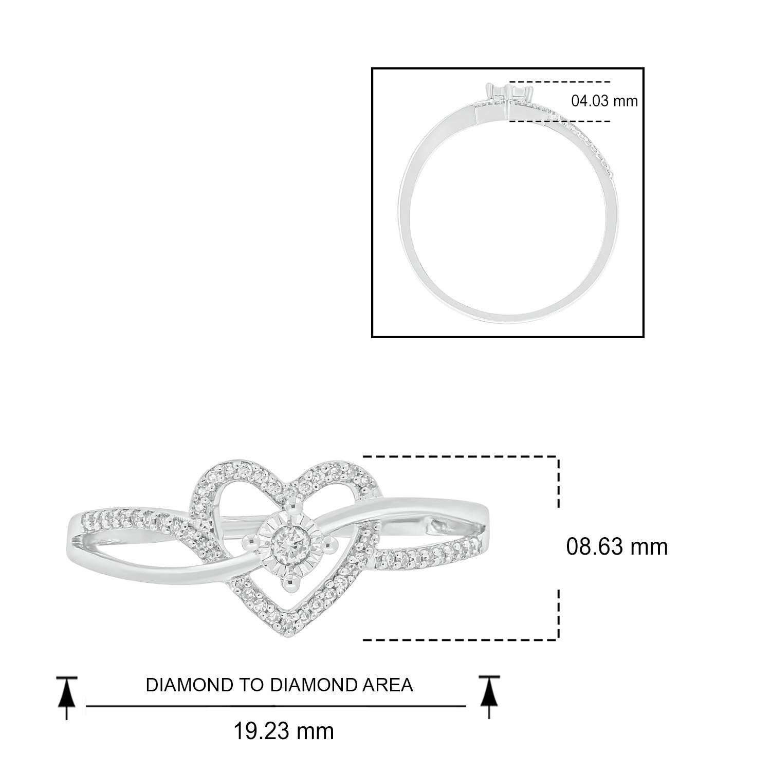 14K & 18K Gold Vermeil Diamond Heart Promise Rings for Women - Valentine's Day Gifts for Her, Engagement Rings, Girlfriend Gifts in White/Yellow/Rose Gold | Perfect for Anniversaries, Proposals & Romantic Occasions