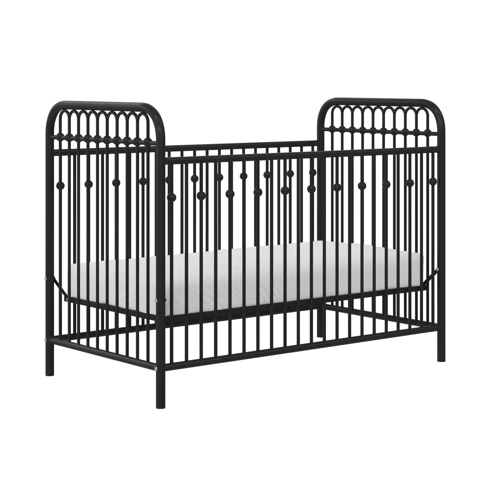 Little Seeds Monarch Hill Ivy Metal Baby Crib - Black | Modern Nursery Furniture for Newborns & Toddlers | Safe & Stylish Crib for Baby's Bedroom or Daycare