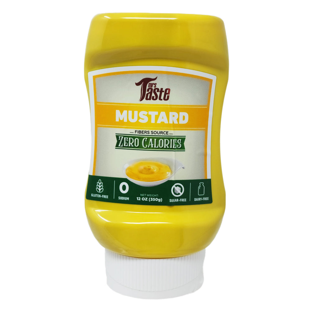 Mrs. Taste Zero Sodium Mustard - 12oz | Sugar-Free, Gluten-Free Condiment for Healthy Diets, Keto & Vegan Meals | Perfect for Sandwiches, Salads & BBQ