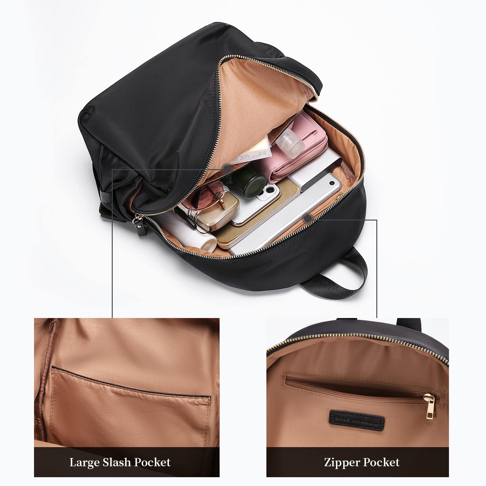 Stylish Women's Nylon Backpack Purse - Casual Travel & Daypack for Daily Use