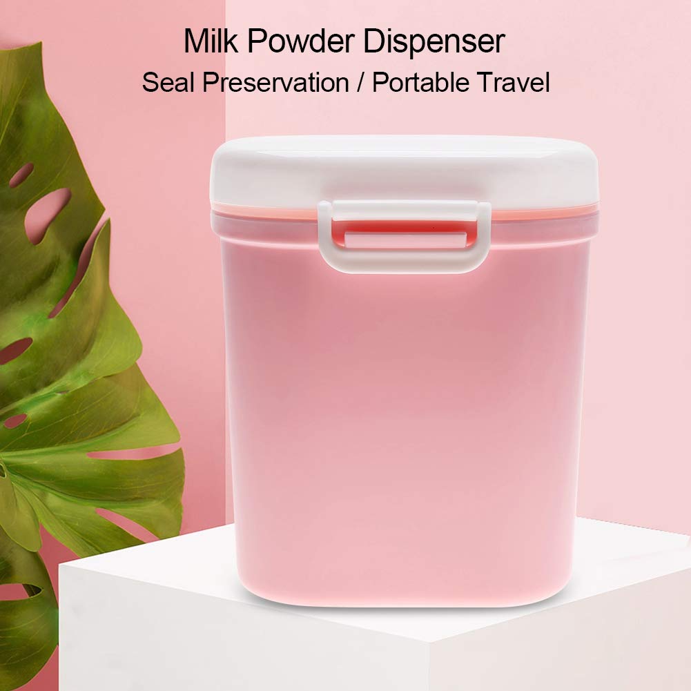 Ubervia® Airtight Milk Powder Storage Container - Durable, Odorless & Moisture-Proof PP Powder Box for Baby Formula, Coffee, Tea & Baking Supplies | Travel-Friendly & Home Use (Pink, Large) | Perfect for Kitchen Pantry, Camping & Baby Care